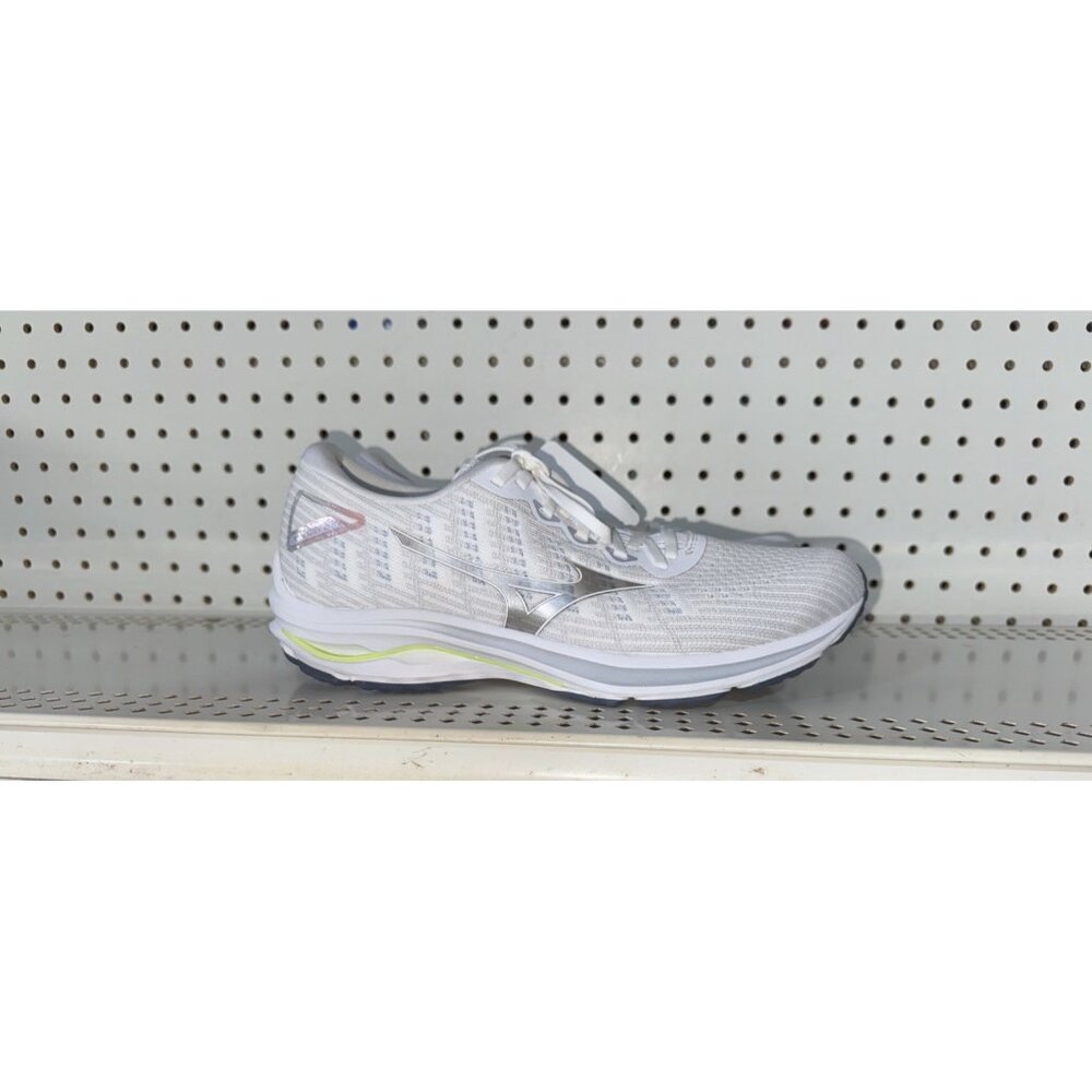 Mizuno Wave Rider 25 Womens Athletic Running Shoes Size 12 White Gray Green